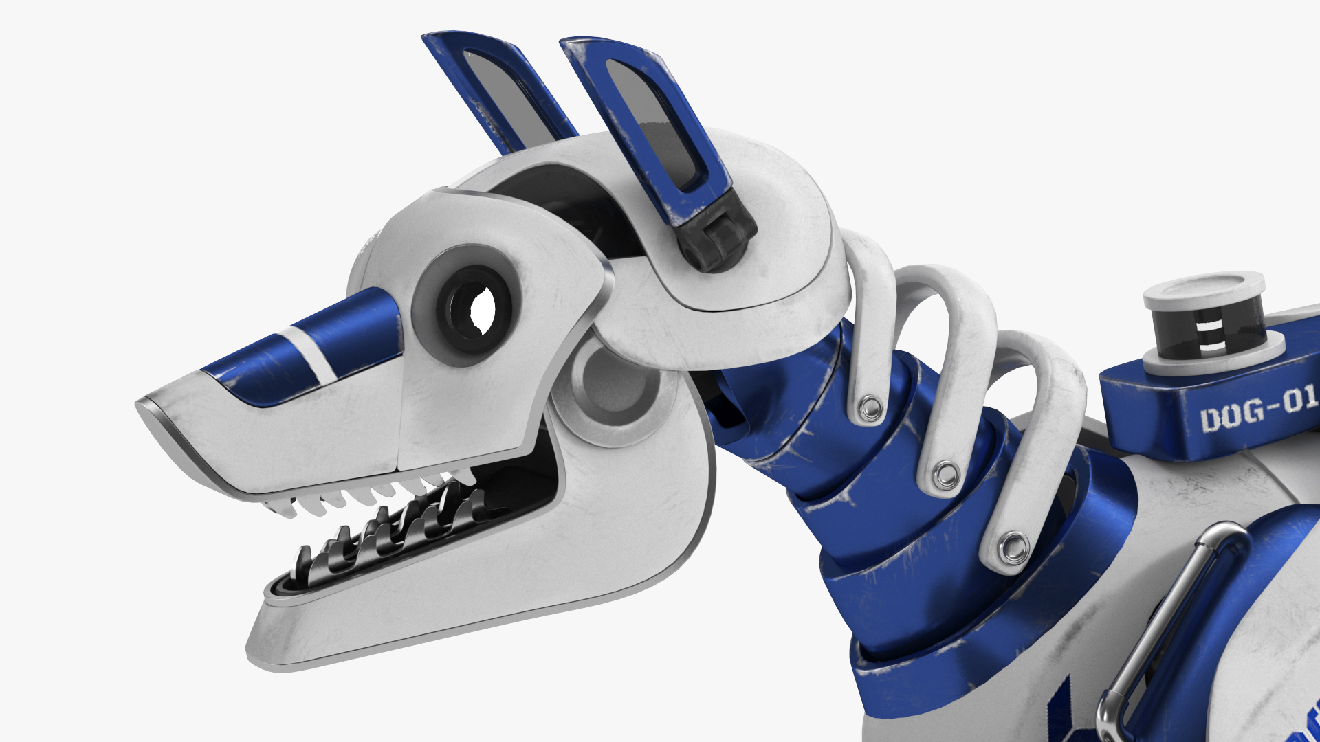 Futuristic Police Robot Dog Rigged 3D model