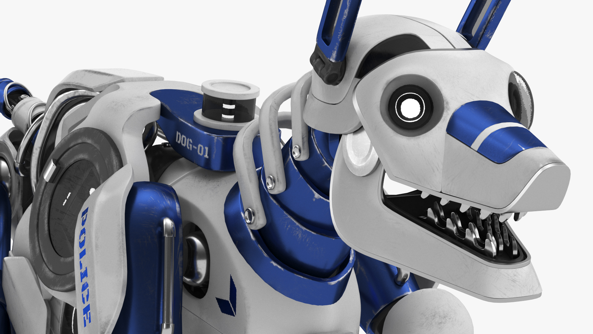 Futuristic Police Robot Dog Rigged 3D model