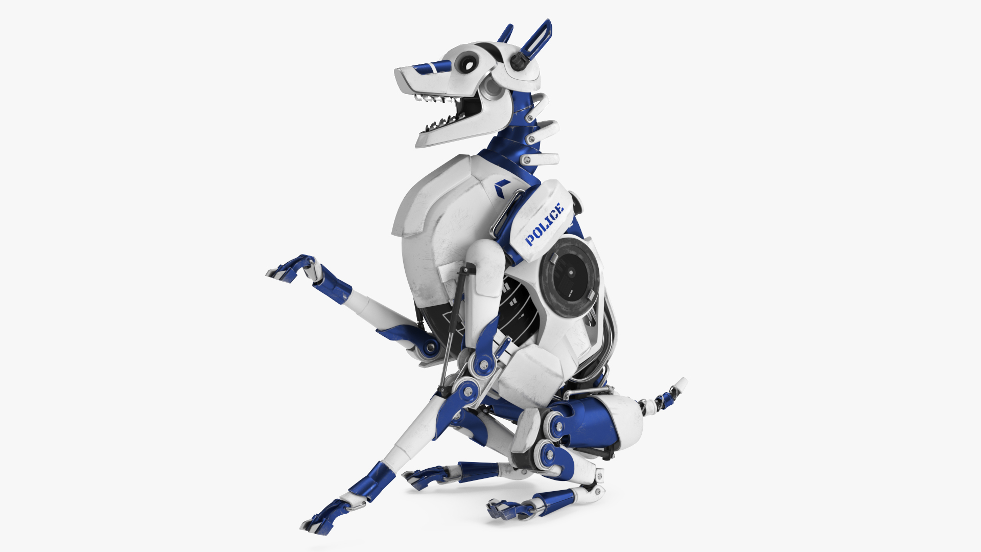 Futuristic Police Robot Dog Rigged 3D model