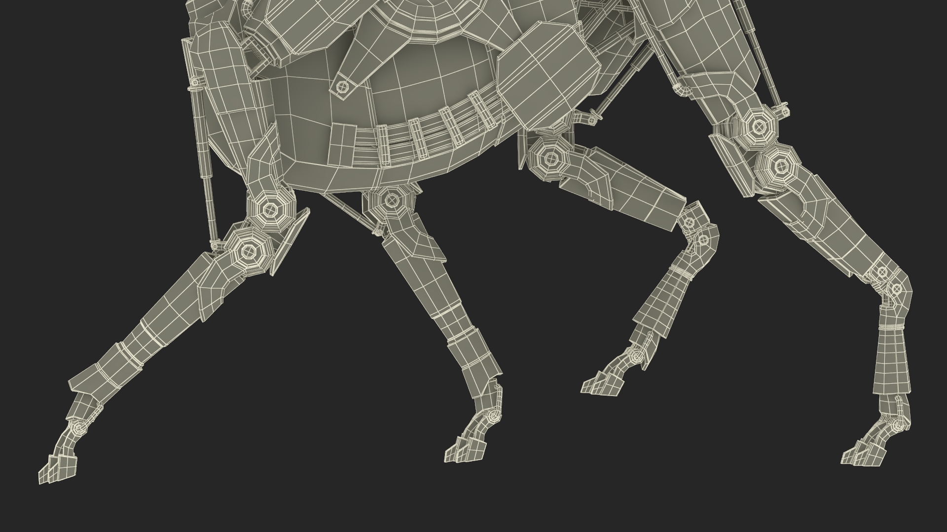 Futuristic Police Robot Dog Rigged 3D model
