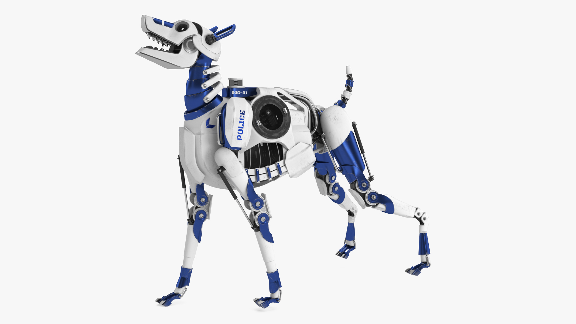 Futuristic Police Robot Dog Rigged 3D model