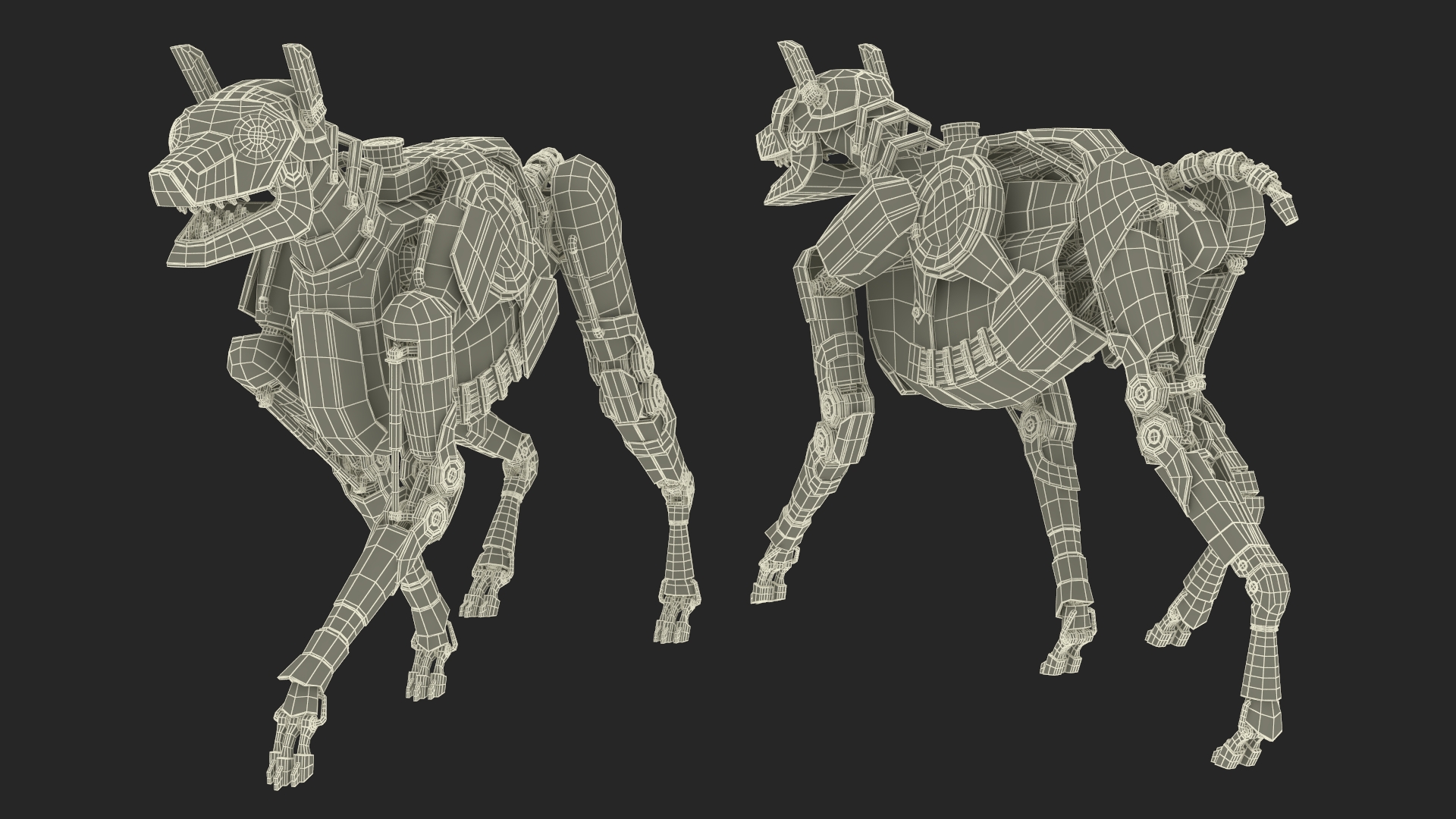 Futuristic Police Robot Dog Rigged 3D model