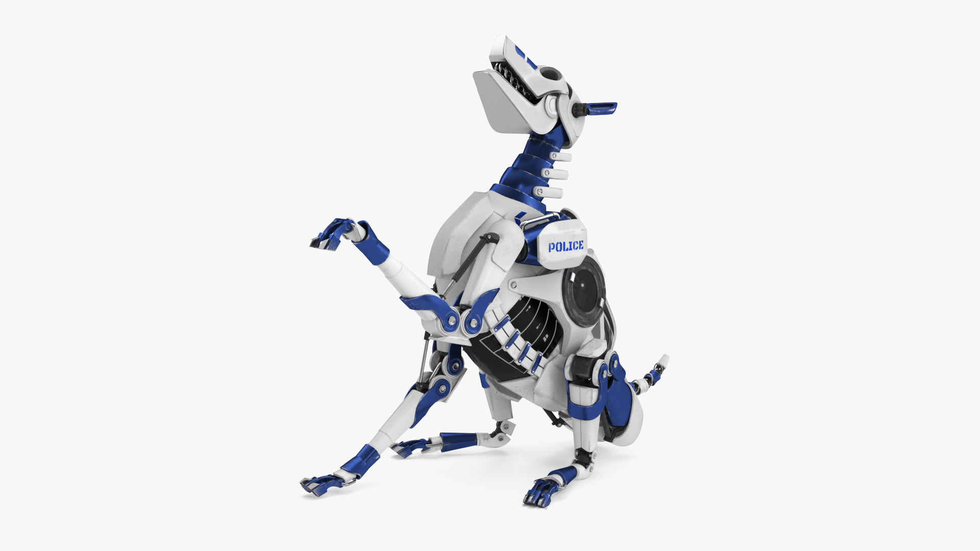 Futuristic Police Robot Dog Rigged 3D model