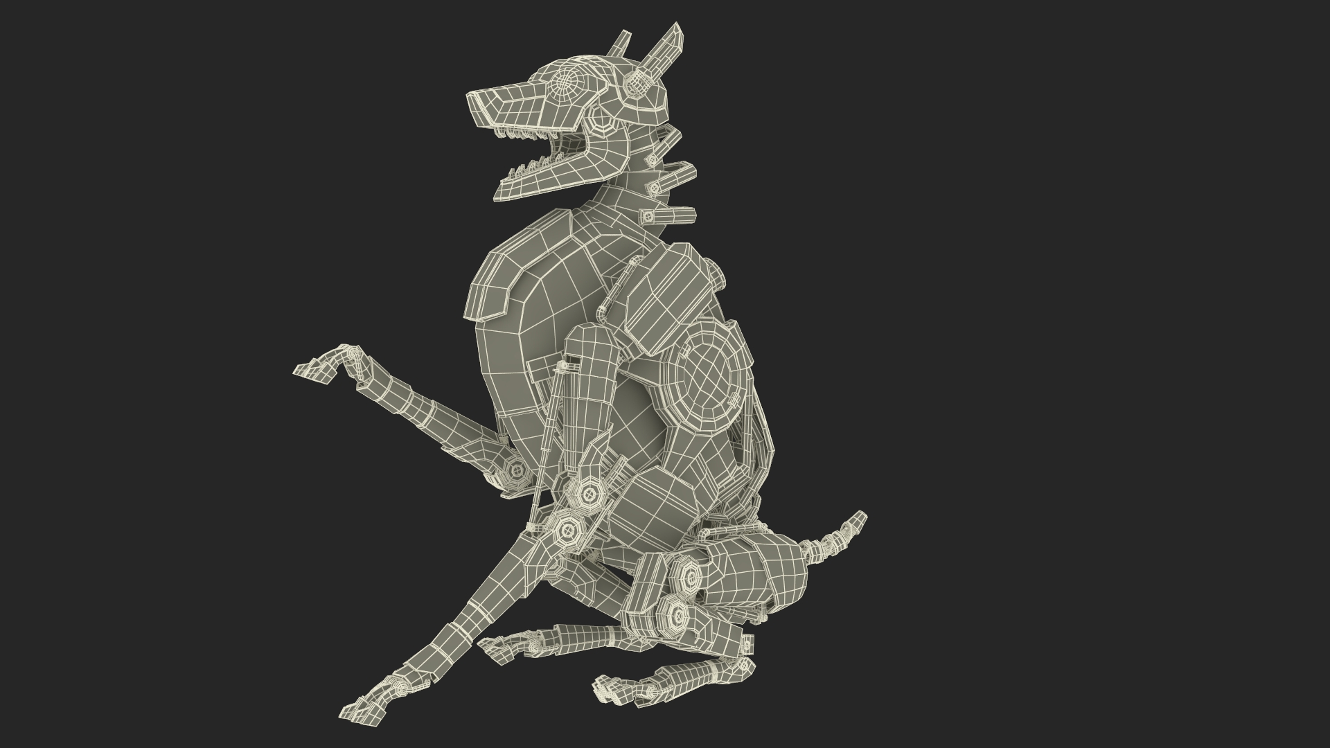 Futuristic Police Robot Dog Rigged 3D model