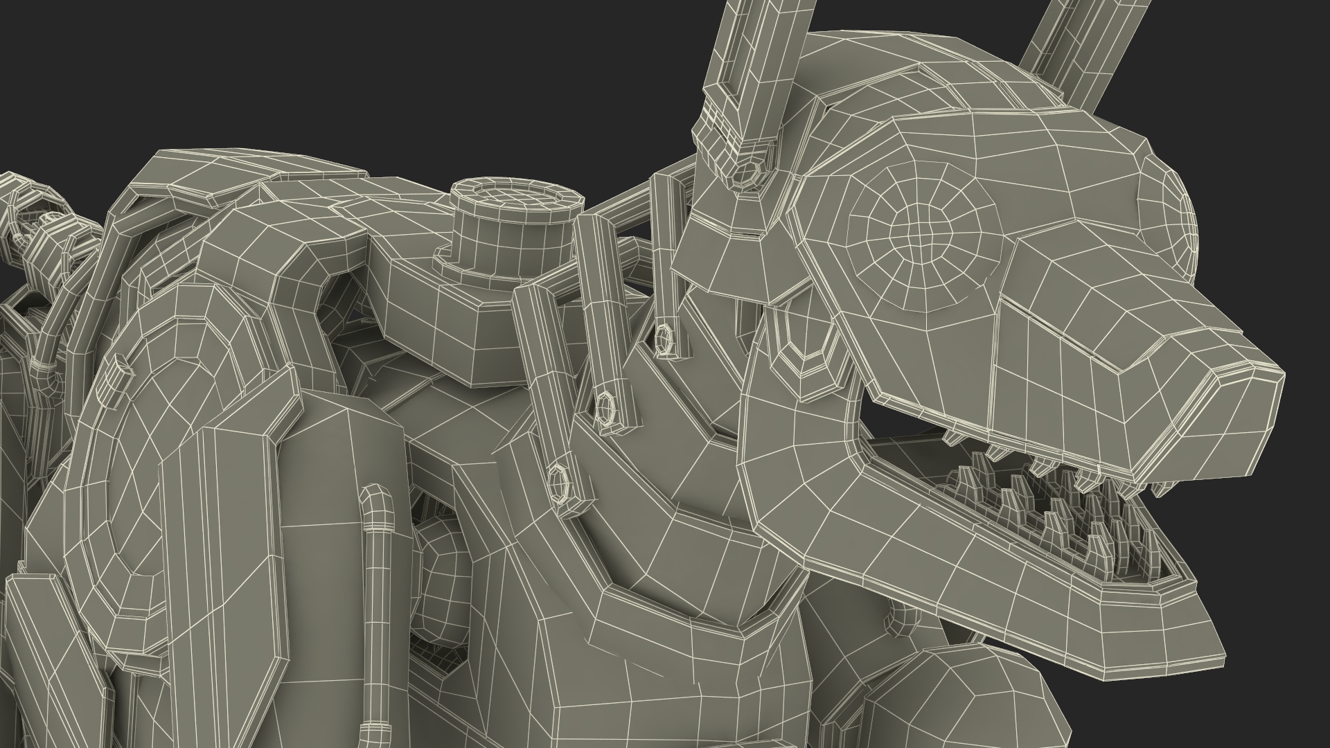 Futuristic Police Robot Dog Rigged 3D model