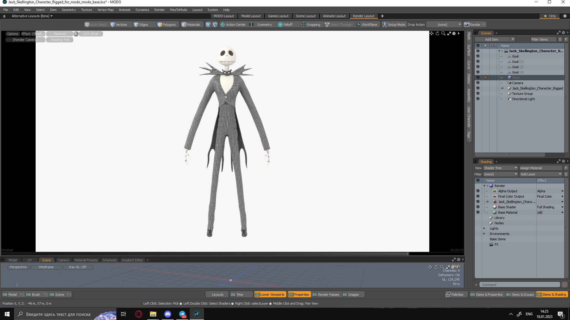 Jack Skellington Character Rigged for Modo 3D