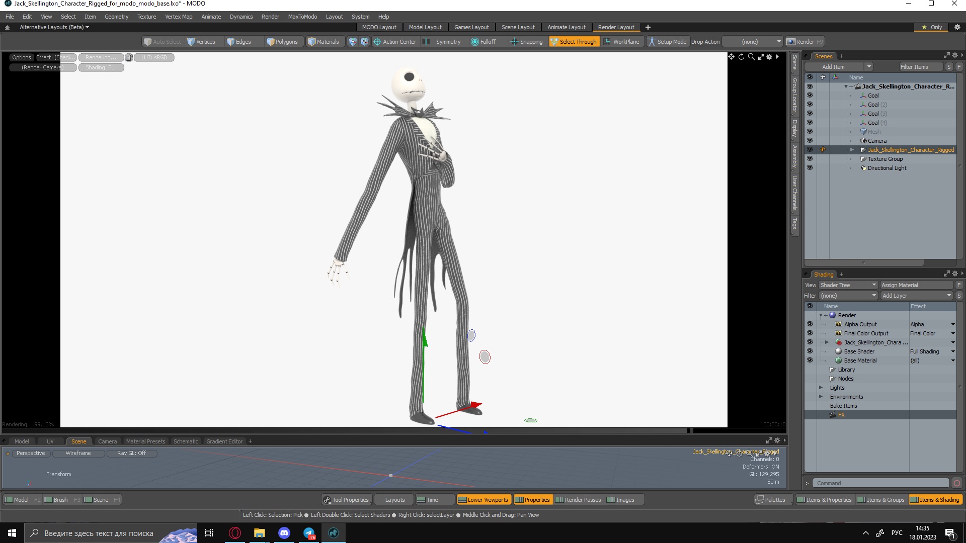 Jack Skellington Character Rigged for Modo 3D