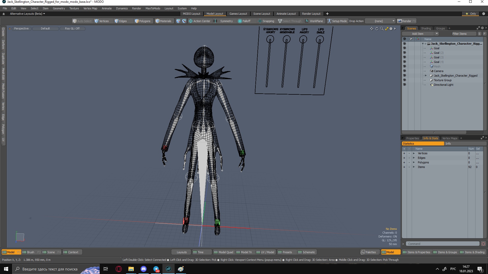 Jack Skellington Character Rigged for Modo 3D