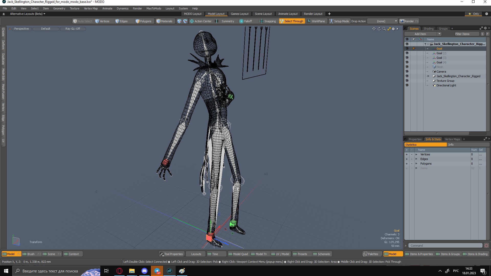 Jack Skellington Character Rigged for Modo 3D