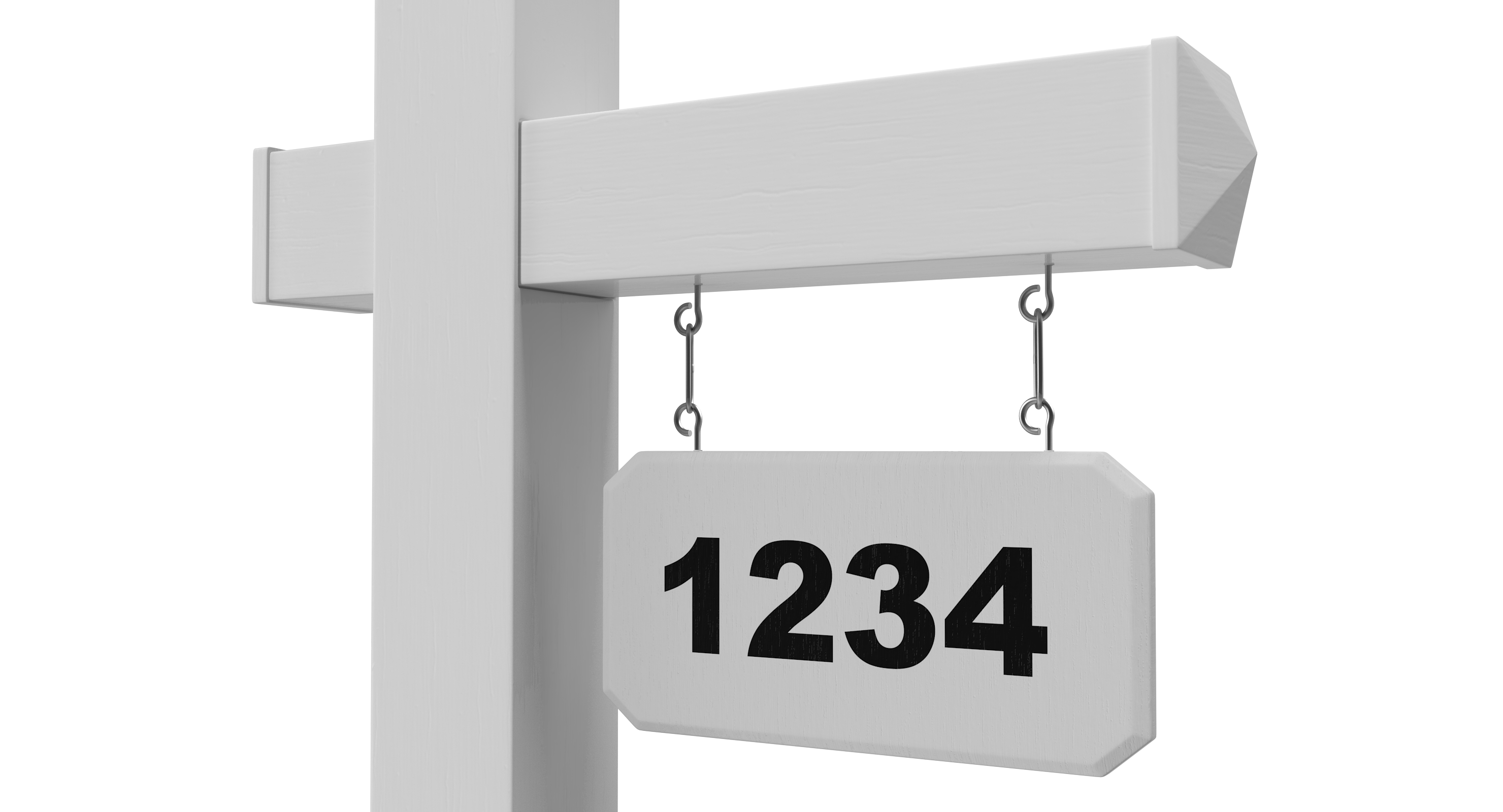 Wooden Mailbox Stand with Plate Number 3D Model, view 5