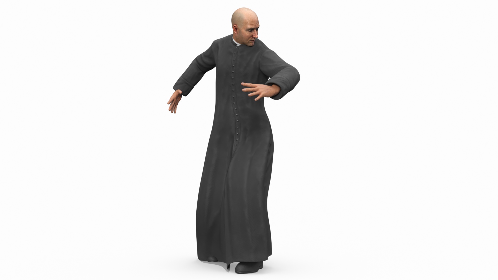 3D Catholic Priest Rigged for Maya