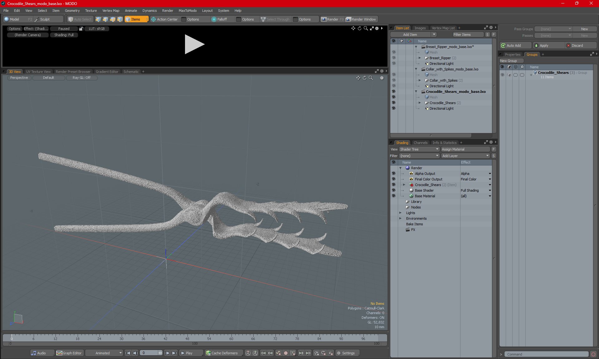 3D Crocodile Shears