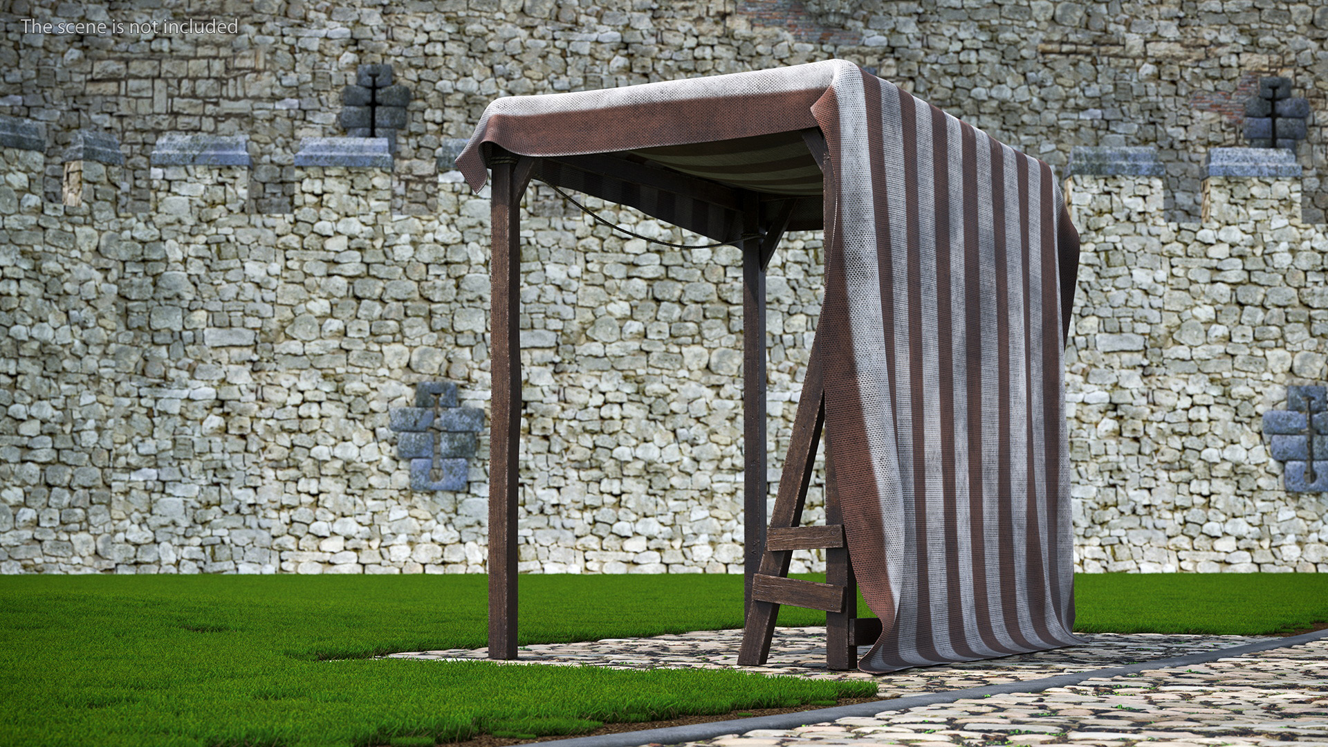 3D Striped Medieval Awning model