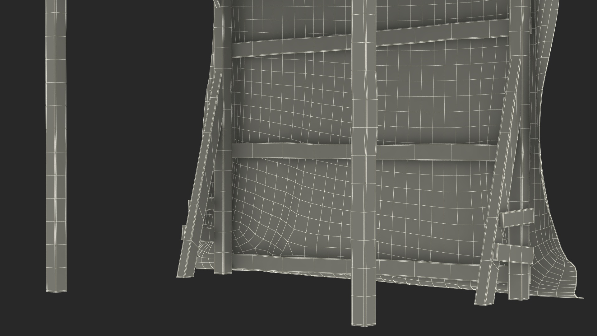 3D Striped Medieval Awning model