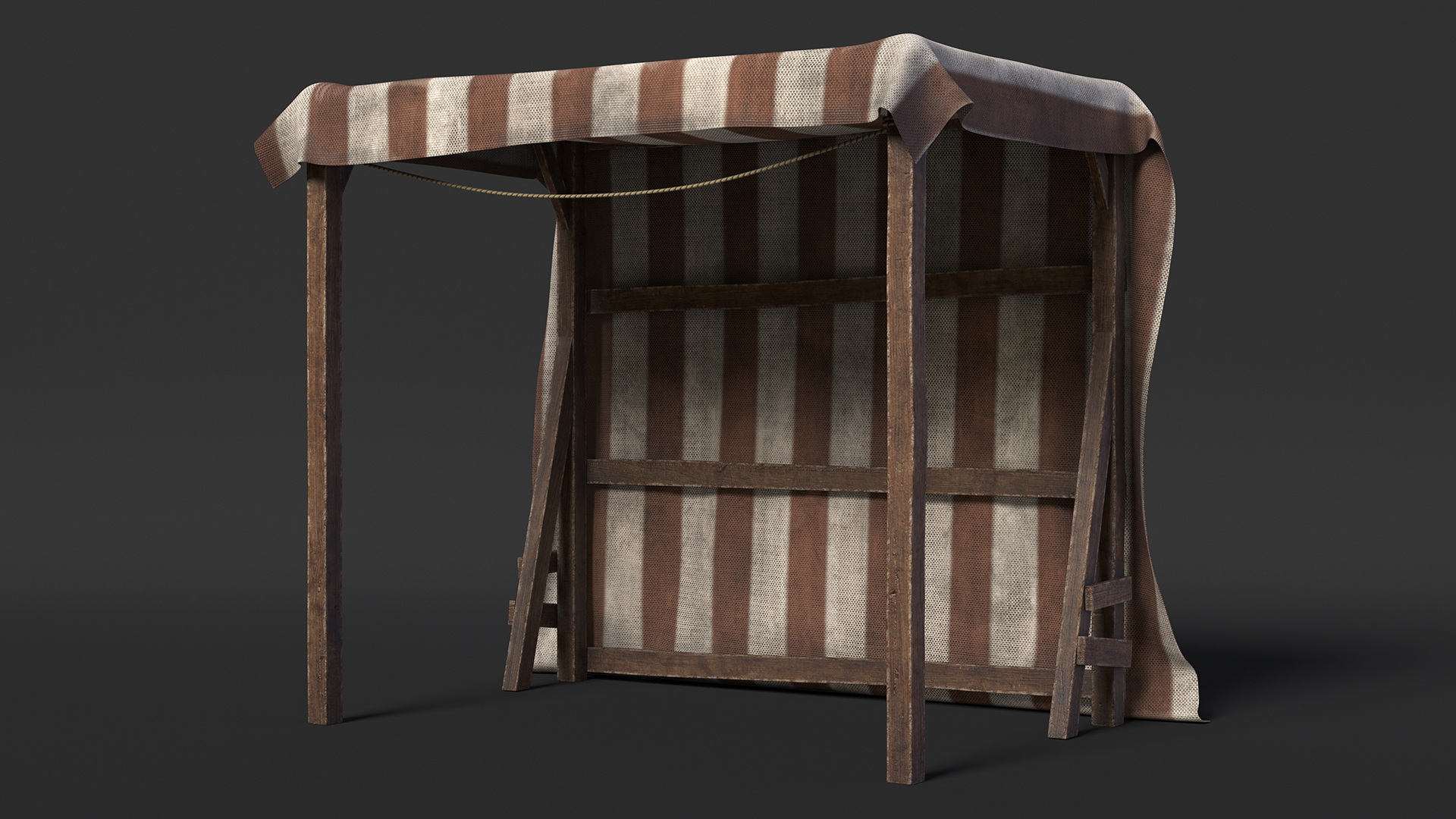 3D Striped Medieval Awning model