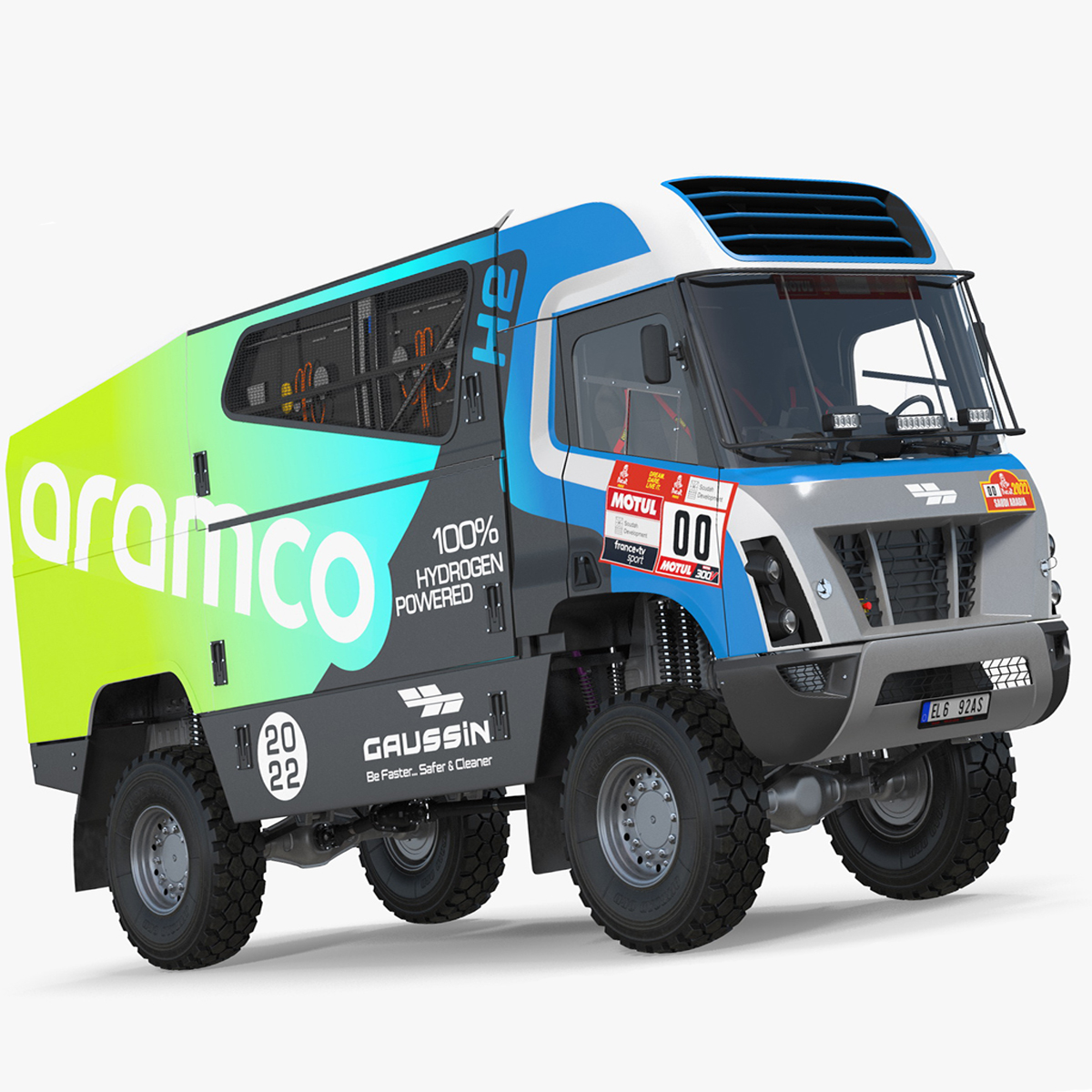 Gaussin H2 Racing Truck Rigged for Maya 3D model