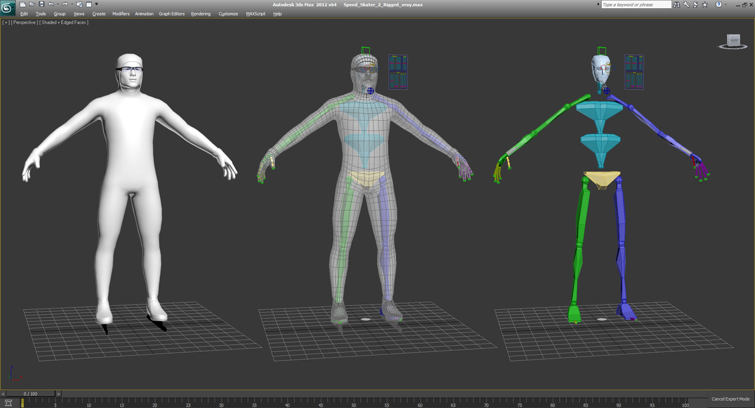 3D Speed Skater 2 Rigged