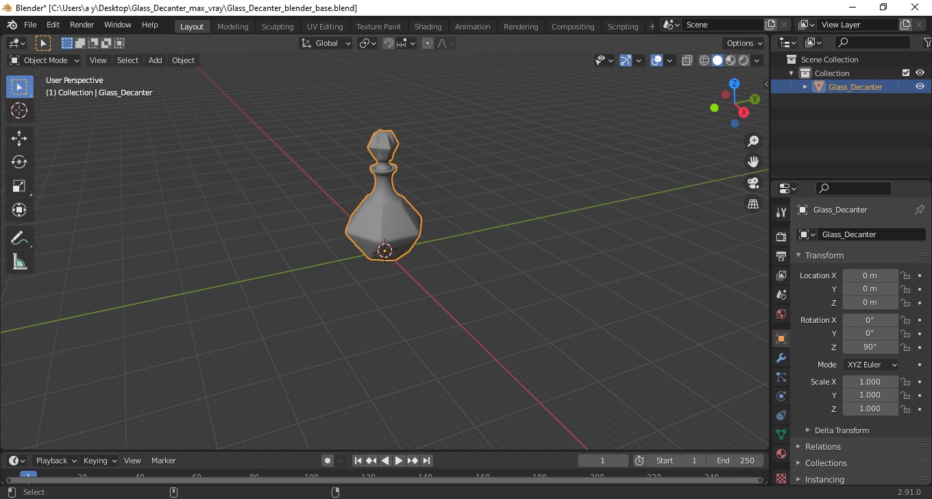Glass Decanter 3D model