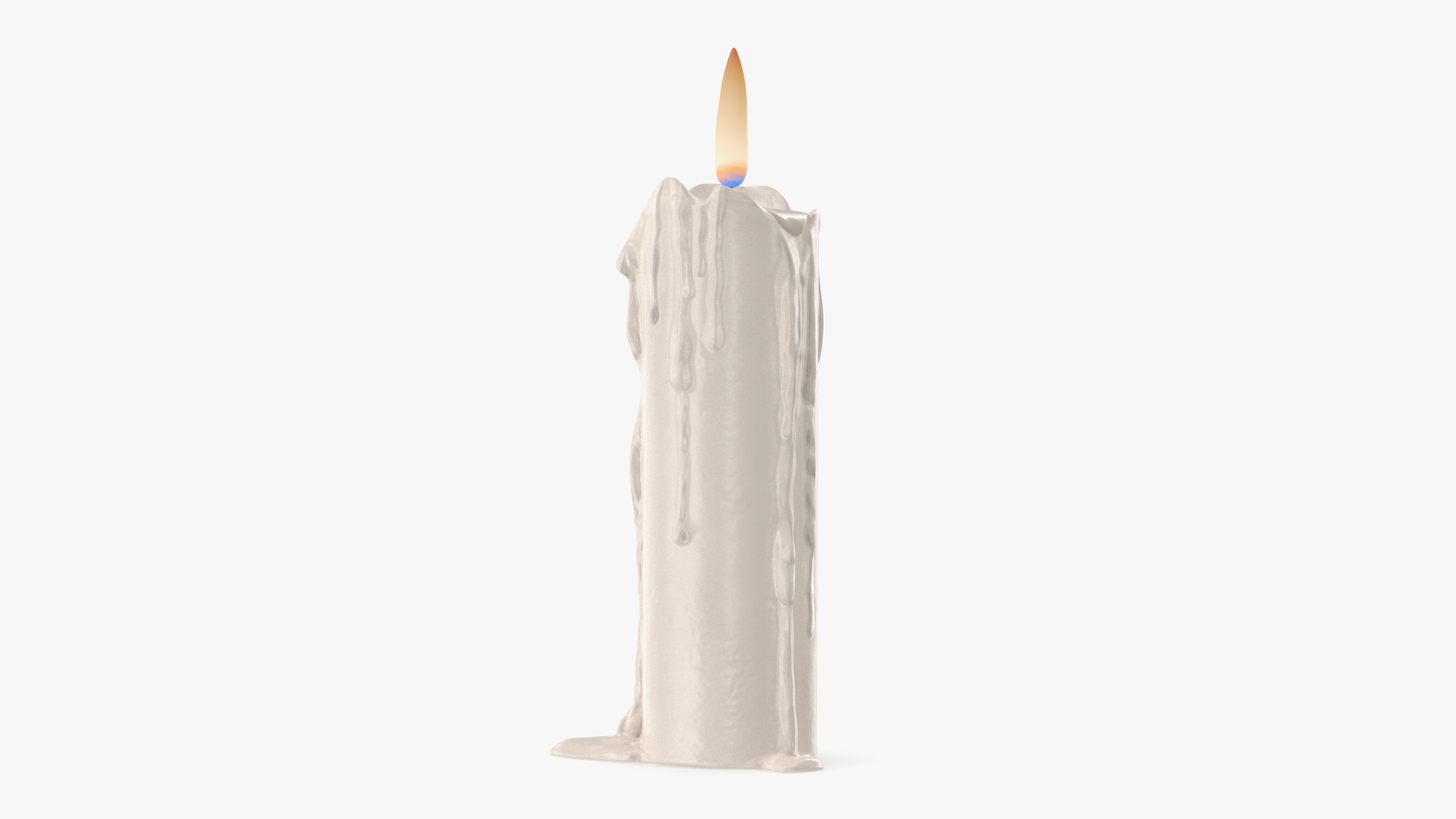 Half Melted Candle White 3D model