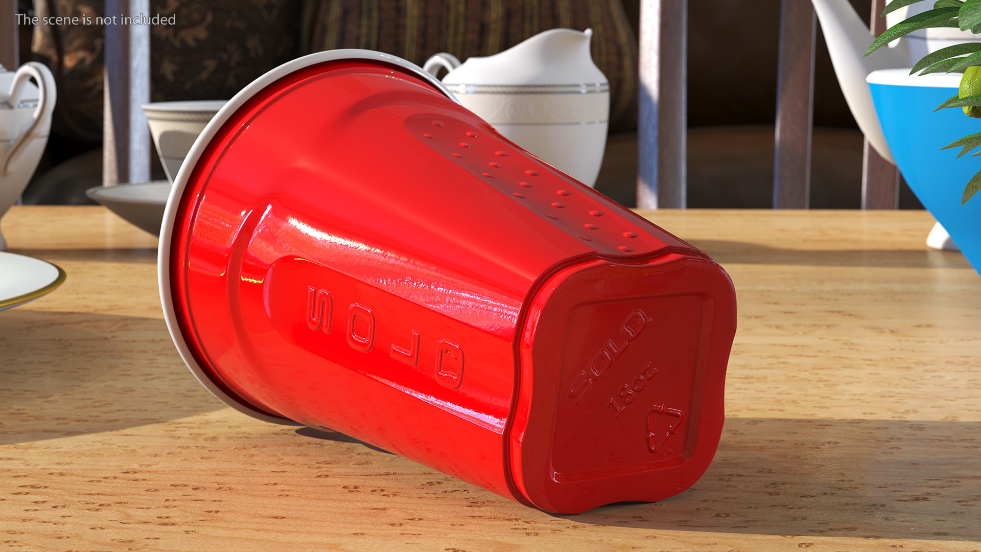 3D Solo Squared Plastic Cup Red model