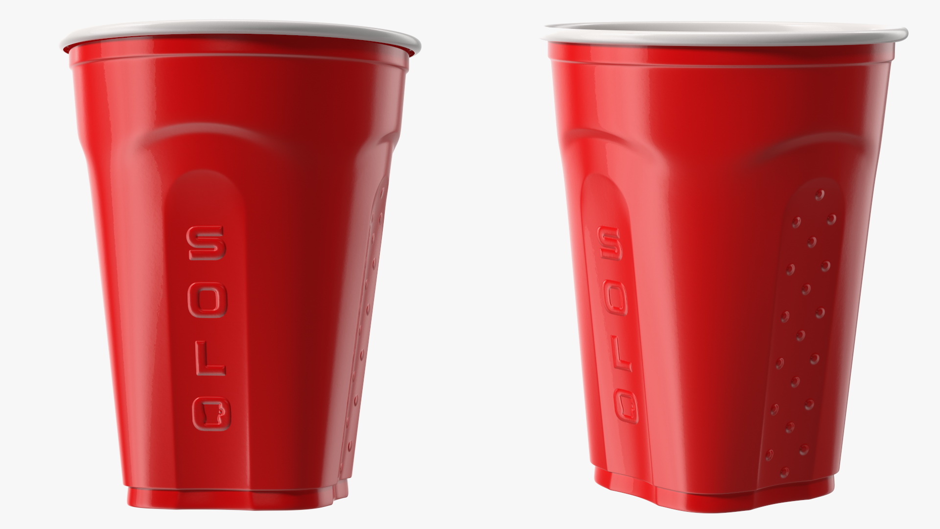 3D Solo Squared Plastic Cup Red model