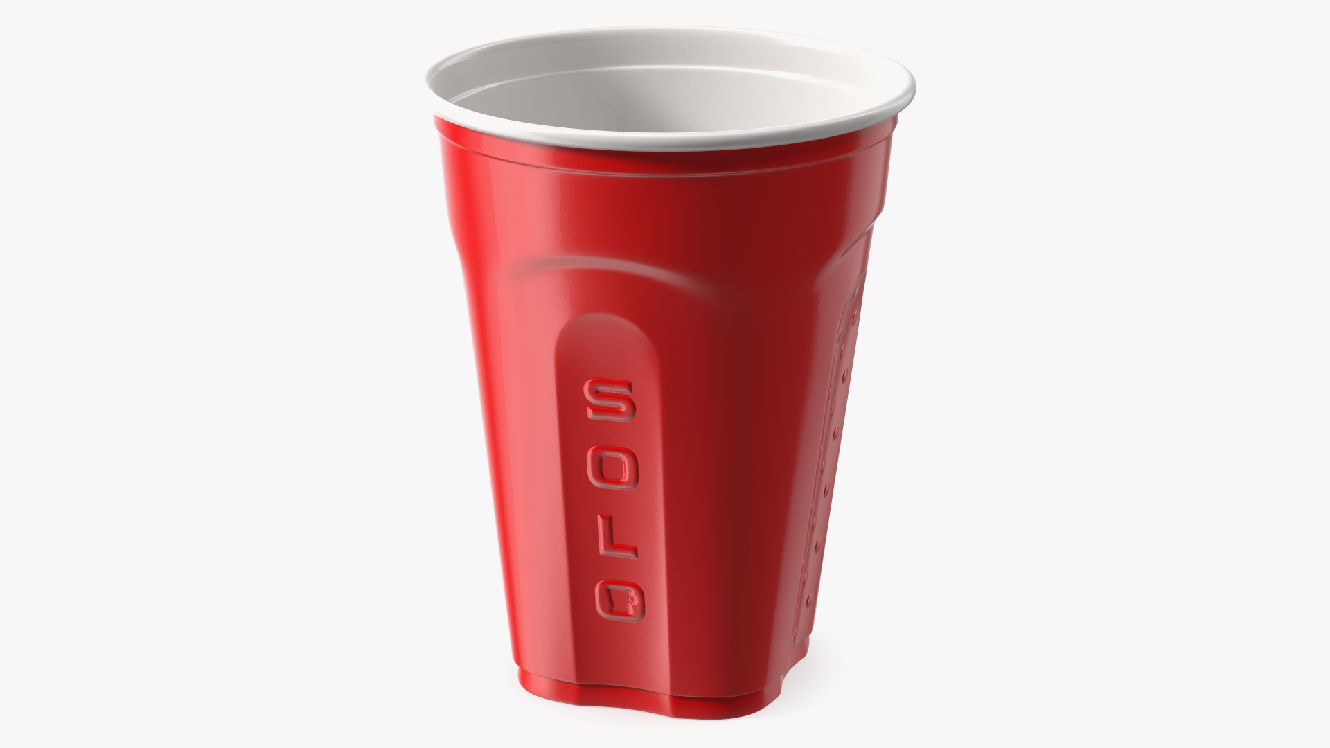 3D Solo Squared Plastic Cup Red model