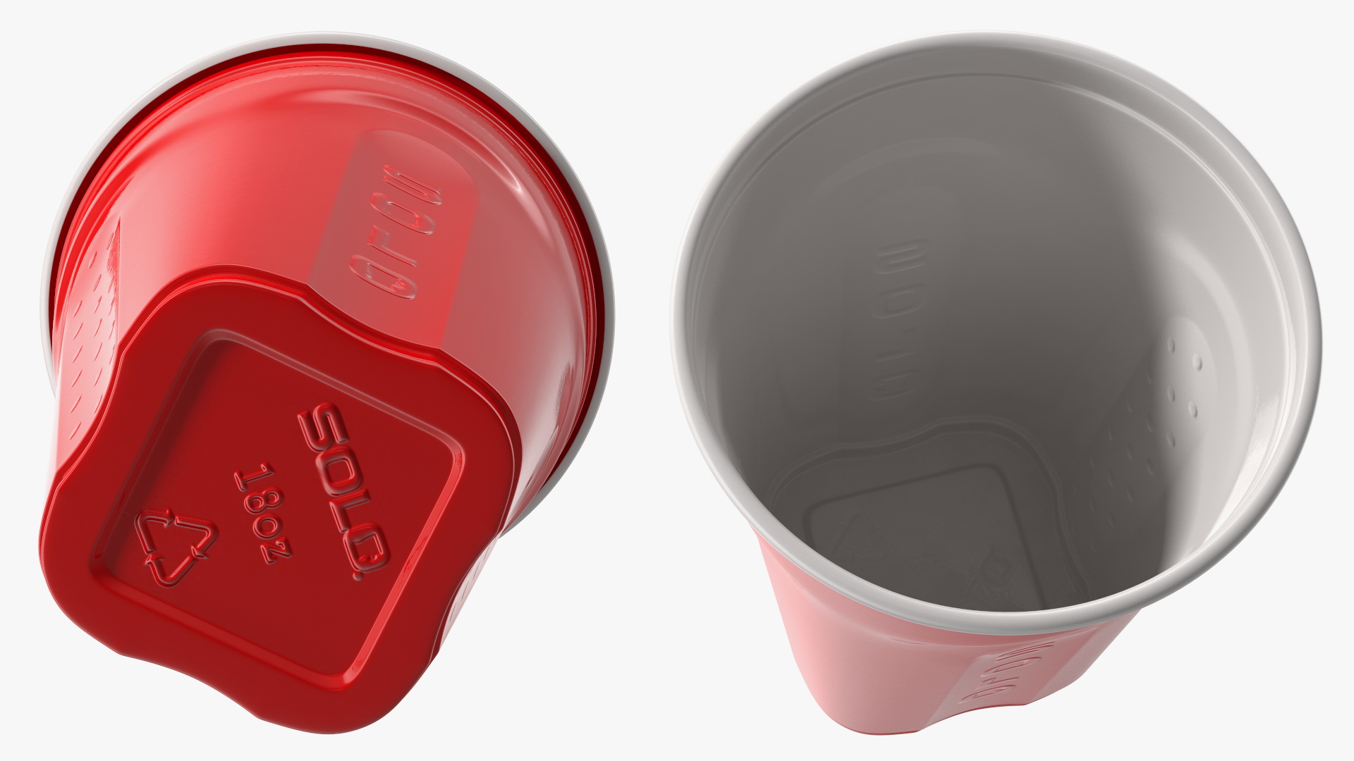 3D Solo Squared Plastic Cup Red model