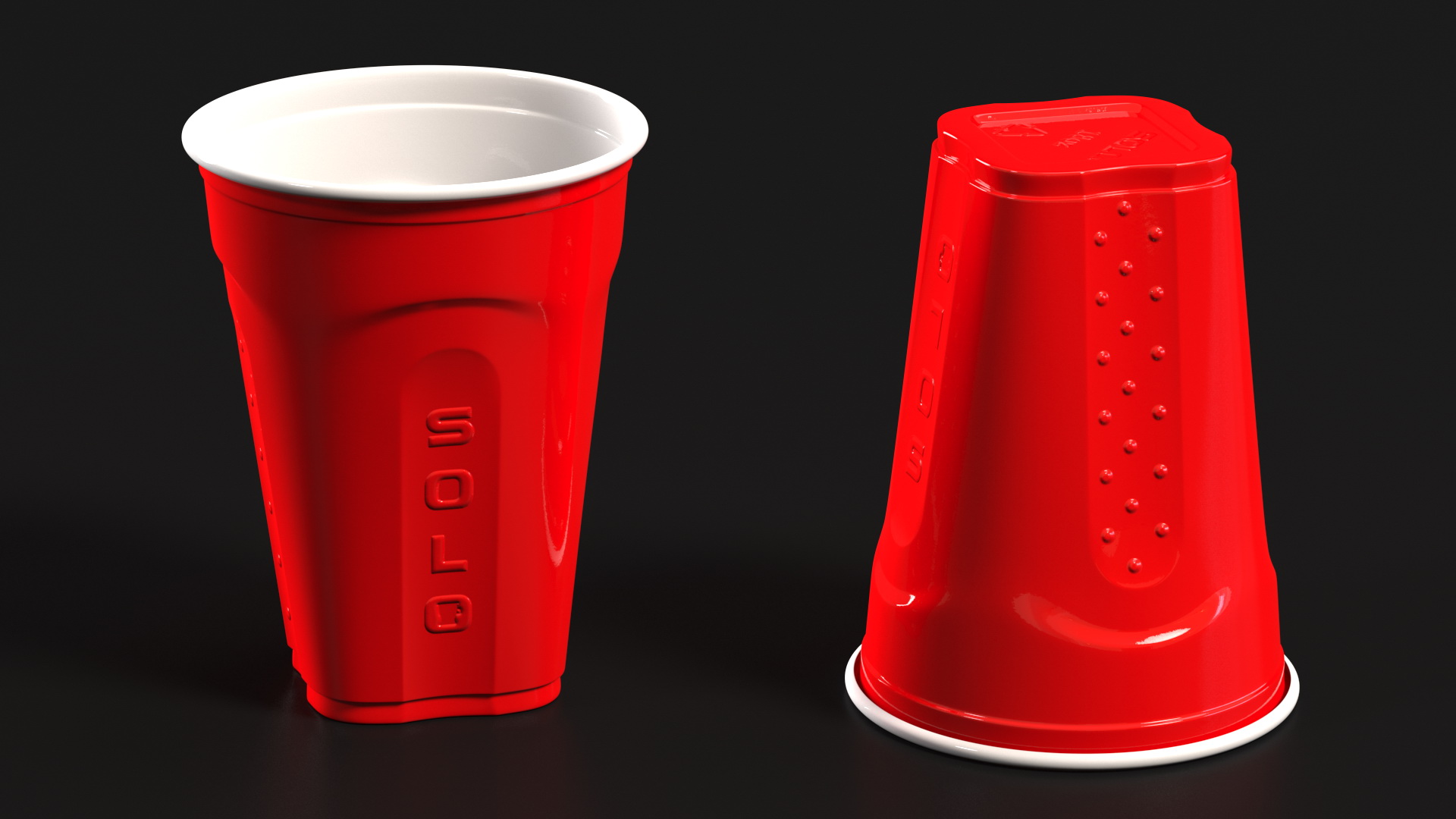 3D Solo Squared Plastic Cup Red model