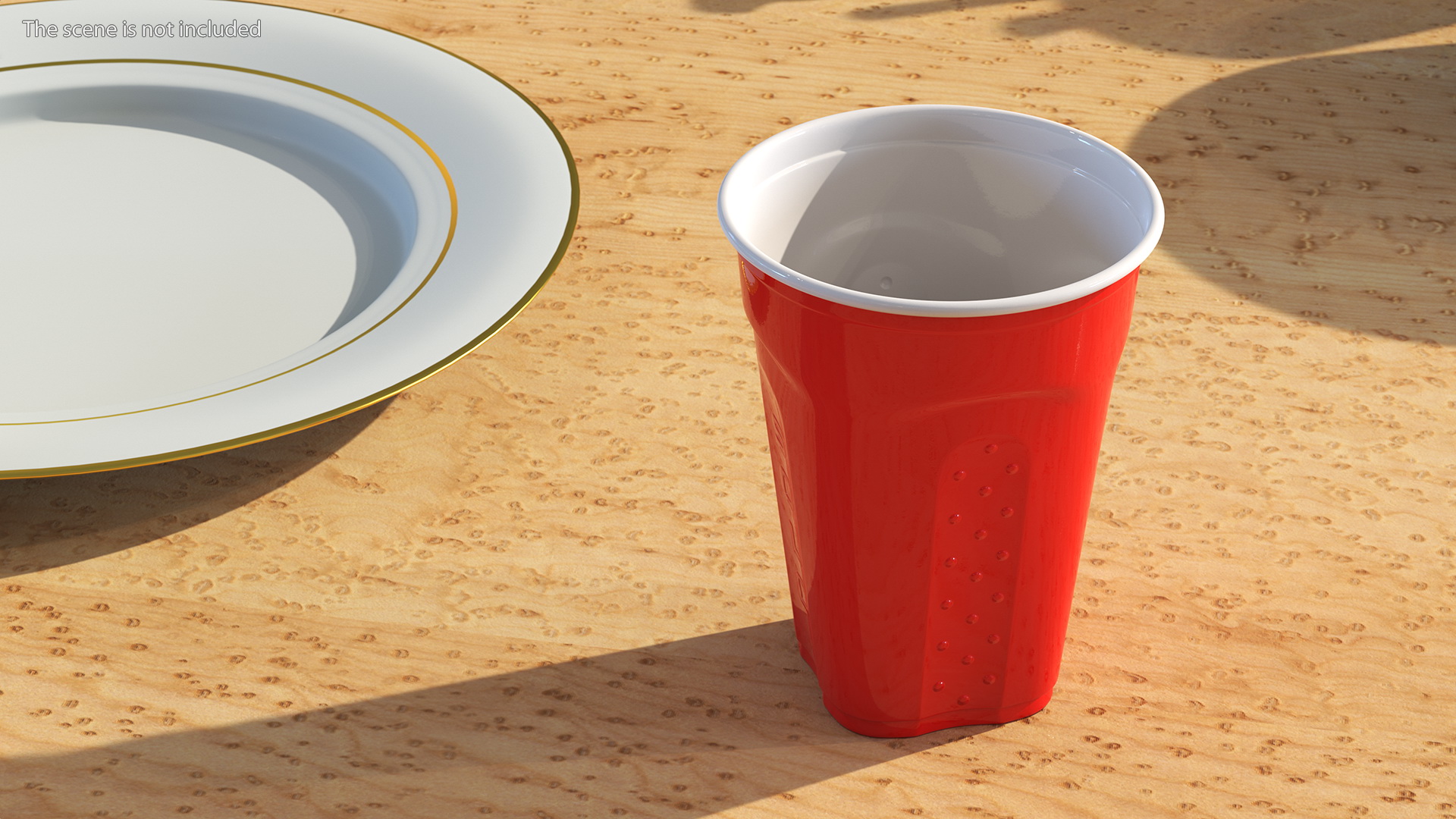 3D Solo Squared Plastic Cup Red model