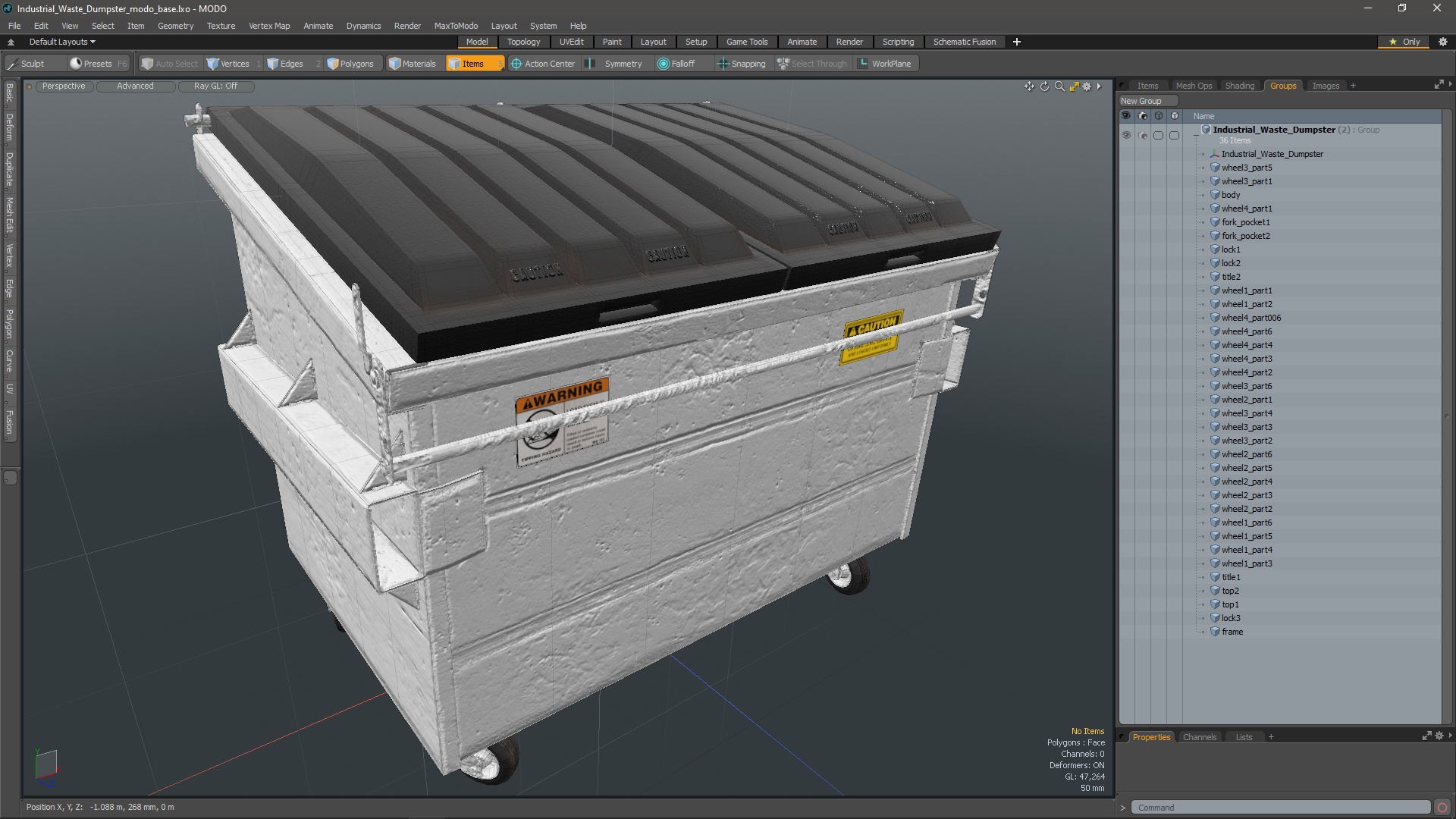 3D model Industrial Waste Dumpster