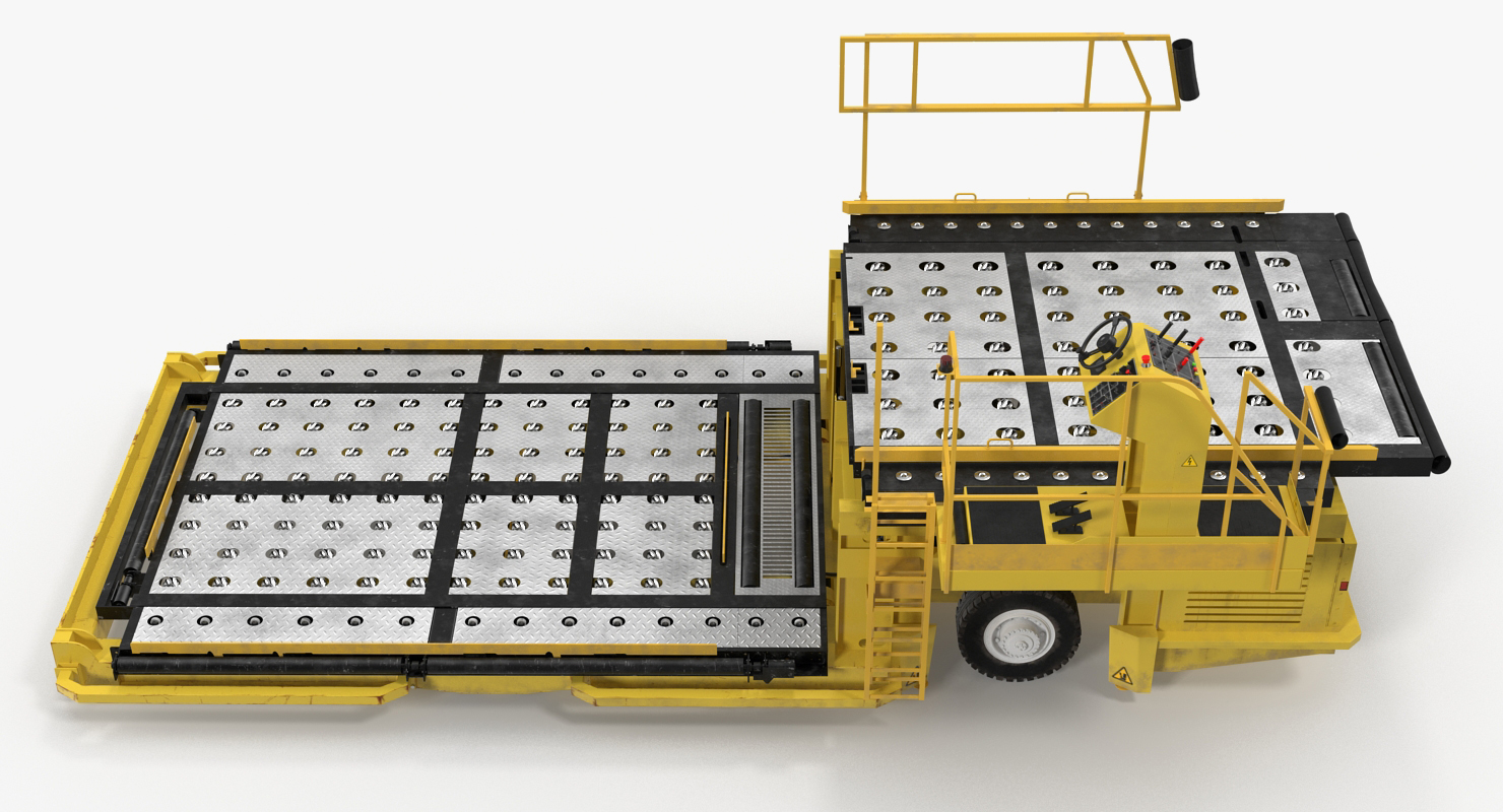 3D Aircraft Ground Support Lower Deck Loader Yellow model