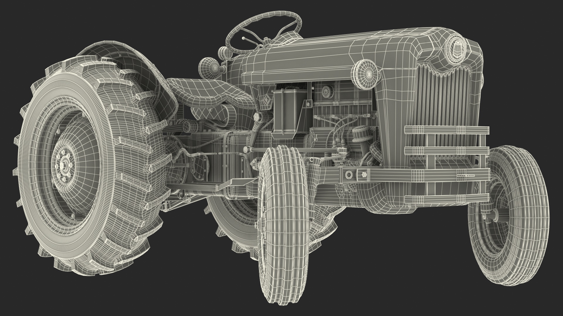 3D model Ford NAA Golden Jubilee 1953 Vintage Tractor Old Rigged