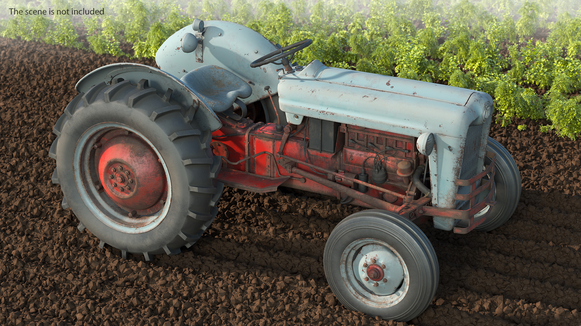 3D model Ford NAA Golden Jubilee 1953 Vintage Tractor Old Rigged