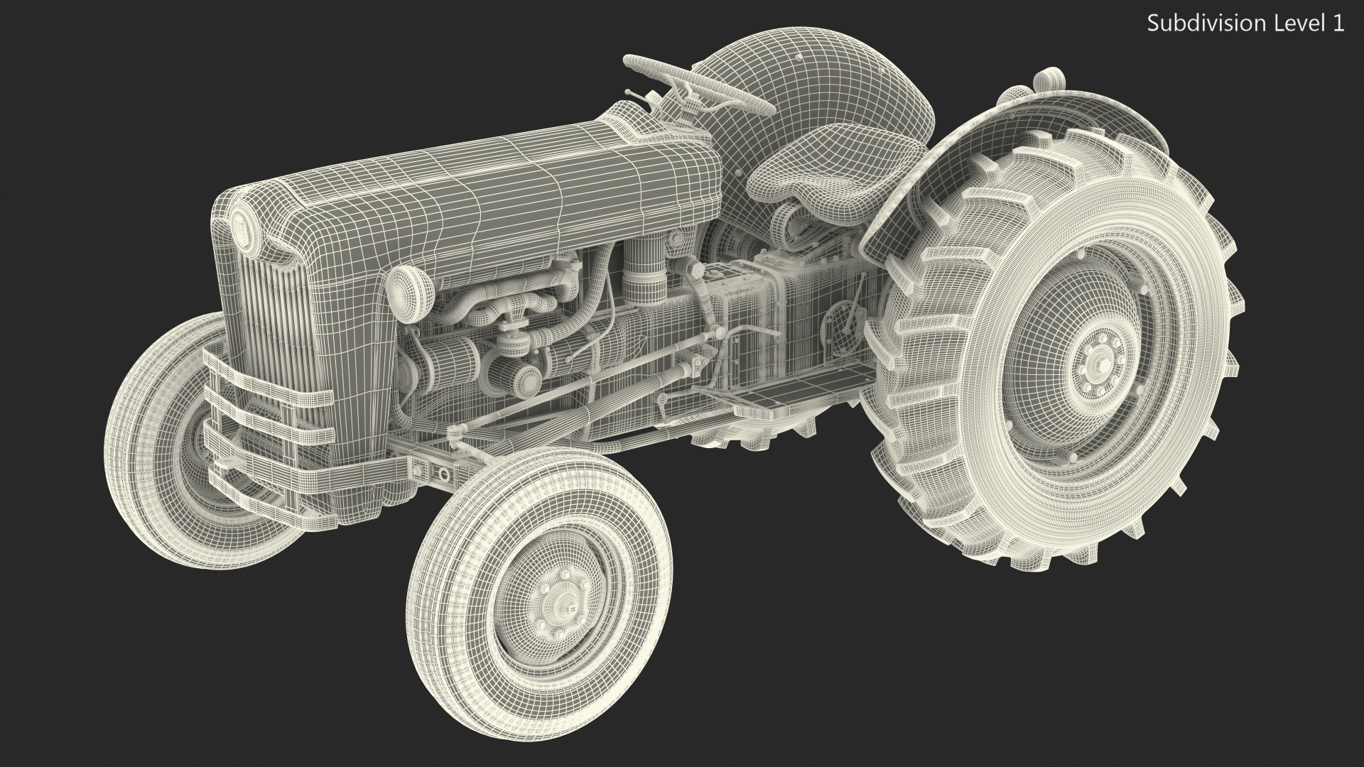 3D model Ford NAA Golden Jubilee 1953 Vintage Tractor Old Rigged