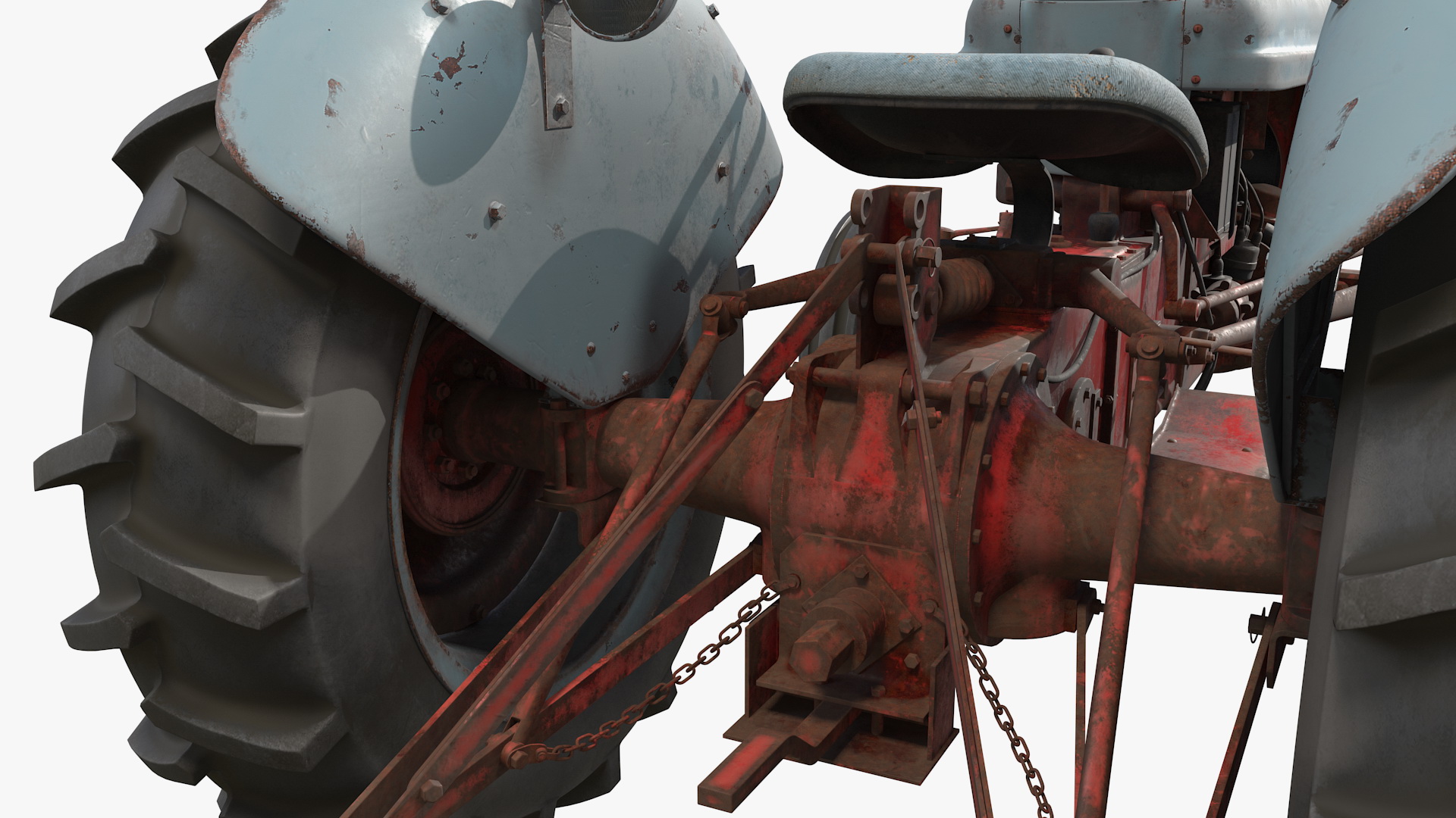 3D model Ford NAA Golden Jubilee 1953 Vintage Tractor Old Rigged