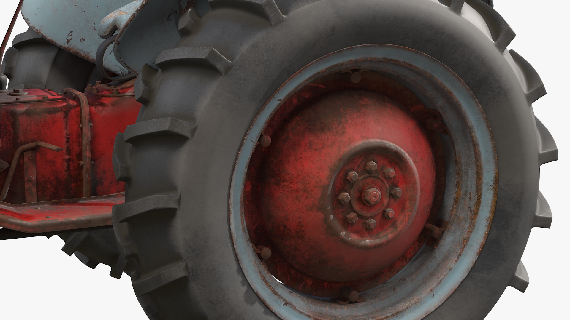 3D model Ford NAA Golden Jubilee 1953 Vintage Tractor Old Rigged