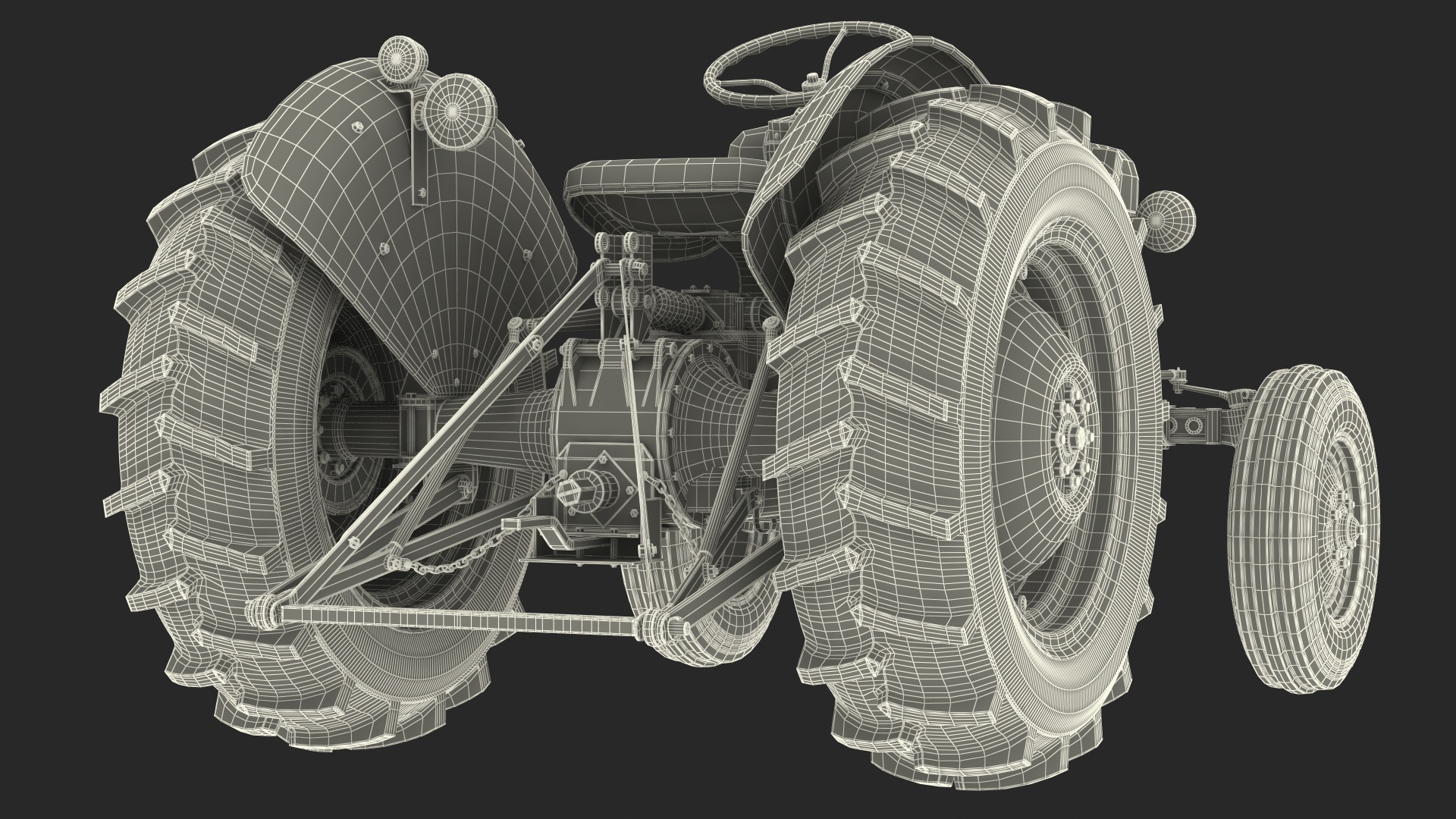 3D model Ford NAA Golden Jubilee 1953 Vintage Tractor Old Rigged