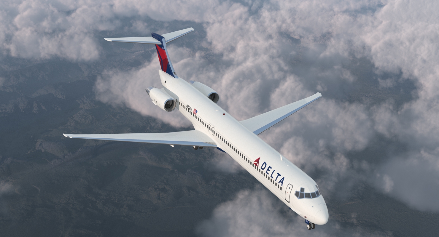 3D model McDonnell Douglas MD88 Delta Rigged