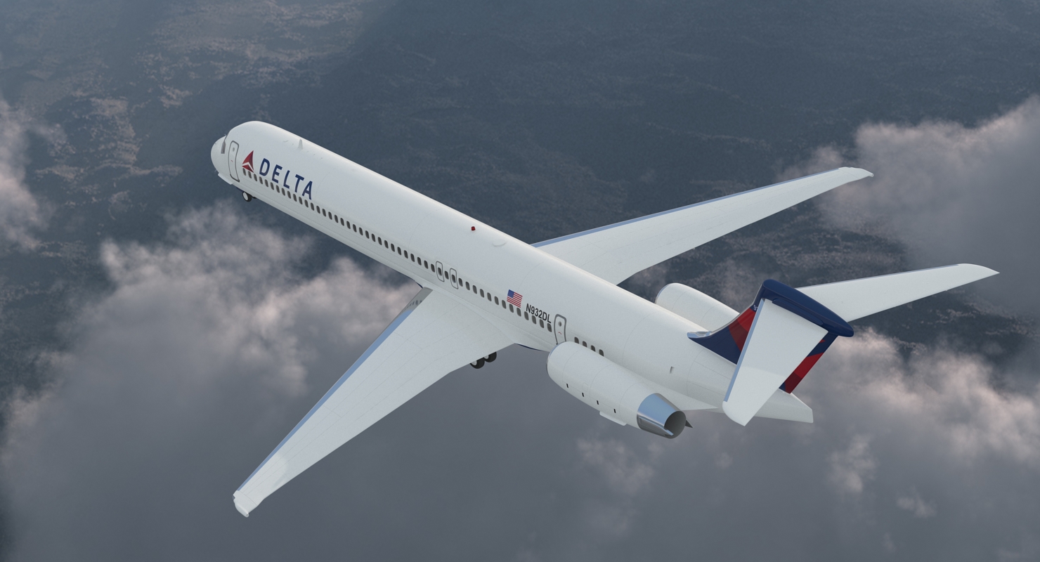 3D model McDonnell Douglas MD88 Delta Rigged