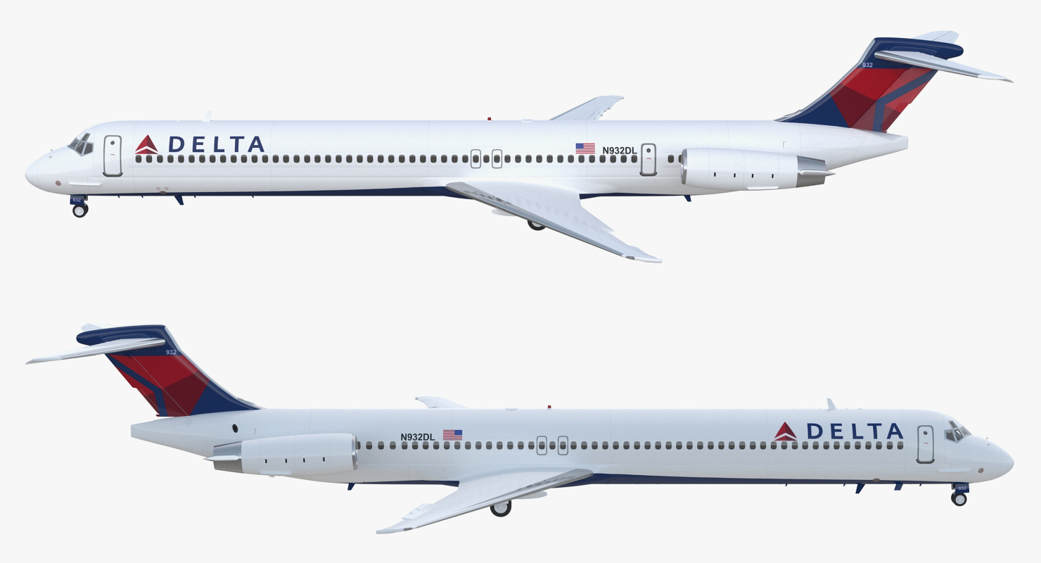 3D model McDonnell Douglas MD88 Delta Rigged