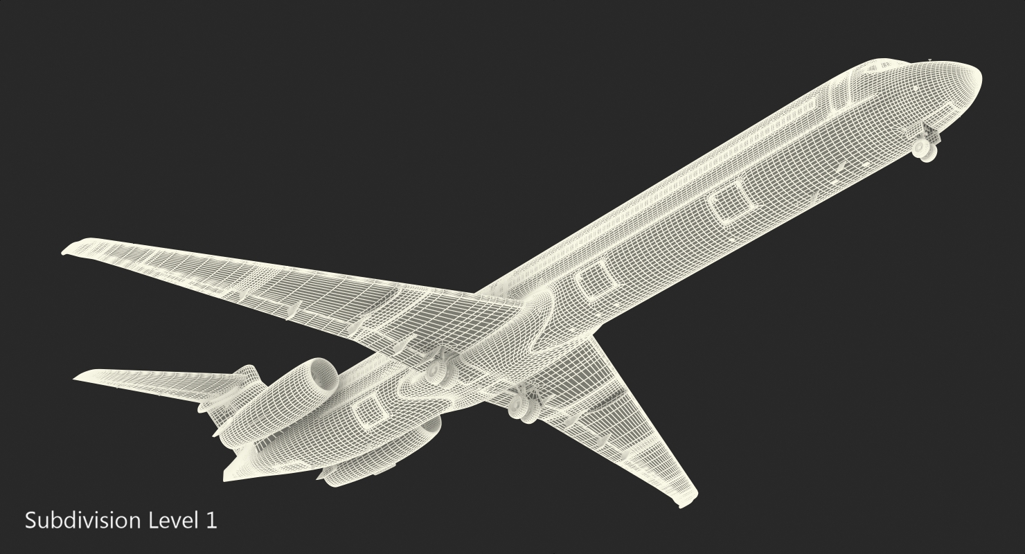 3D model McDonnell Douglas MD88 Delta Rigged