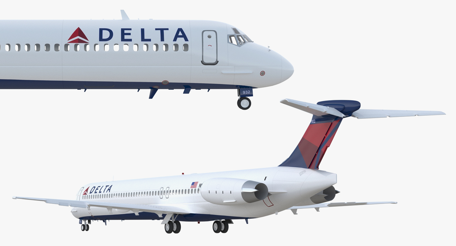 3D model McDonnell Douglas MD88 Delta Rigged