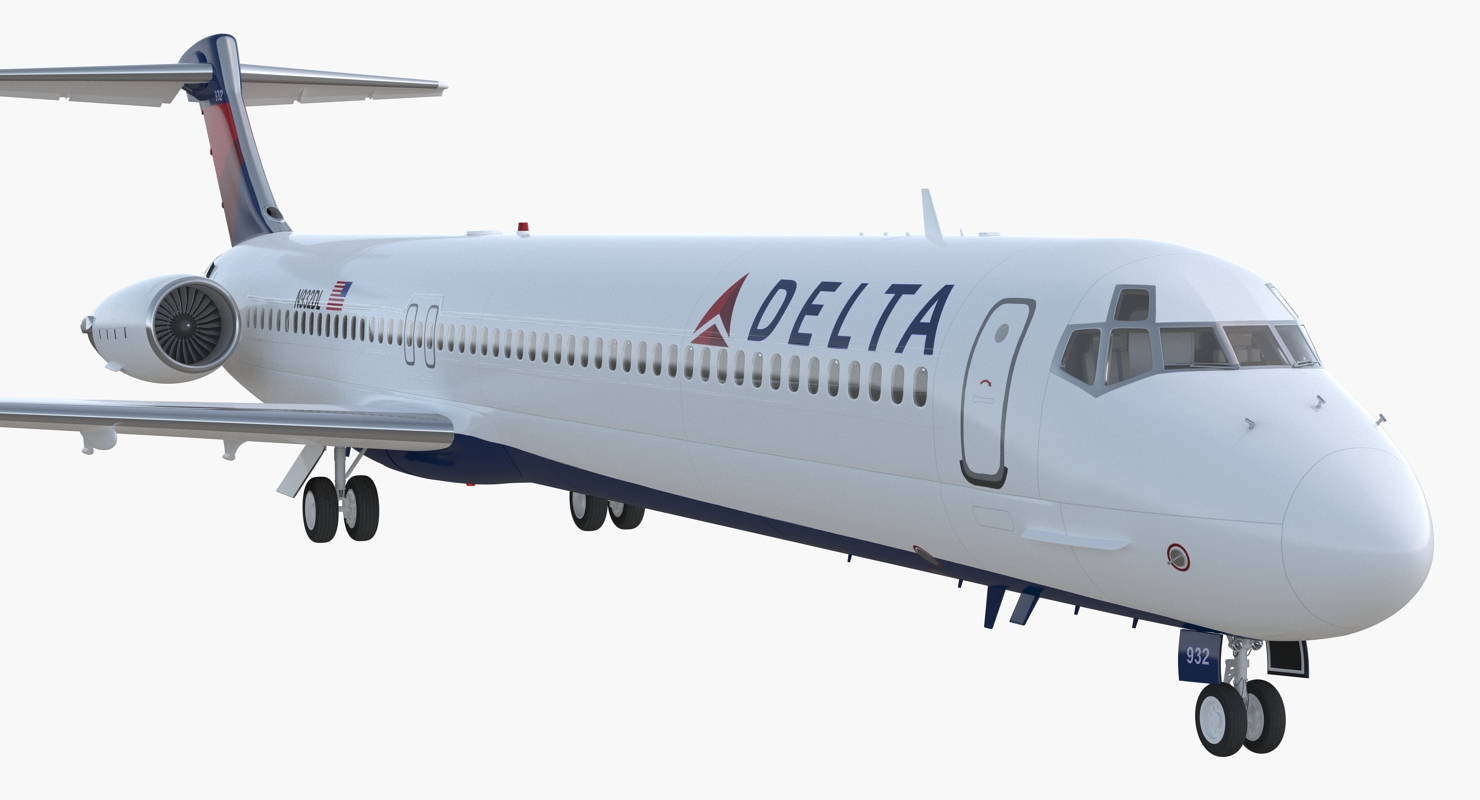 3D model McDonnell Douglas MD88 Delta Rigged