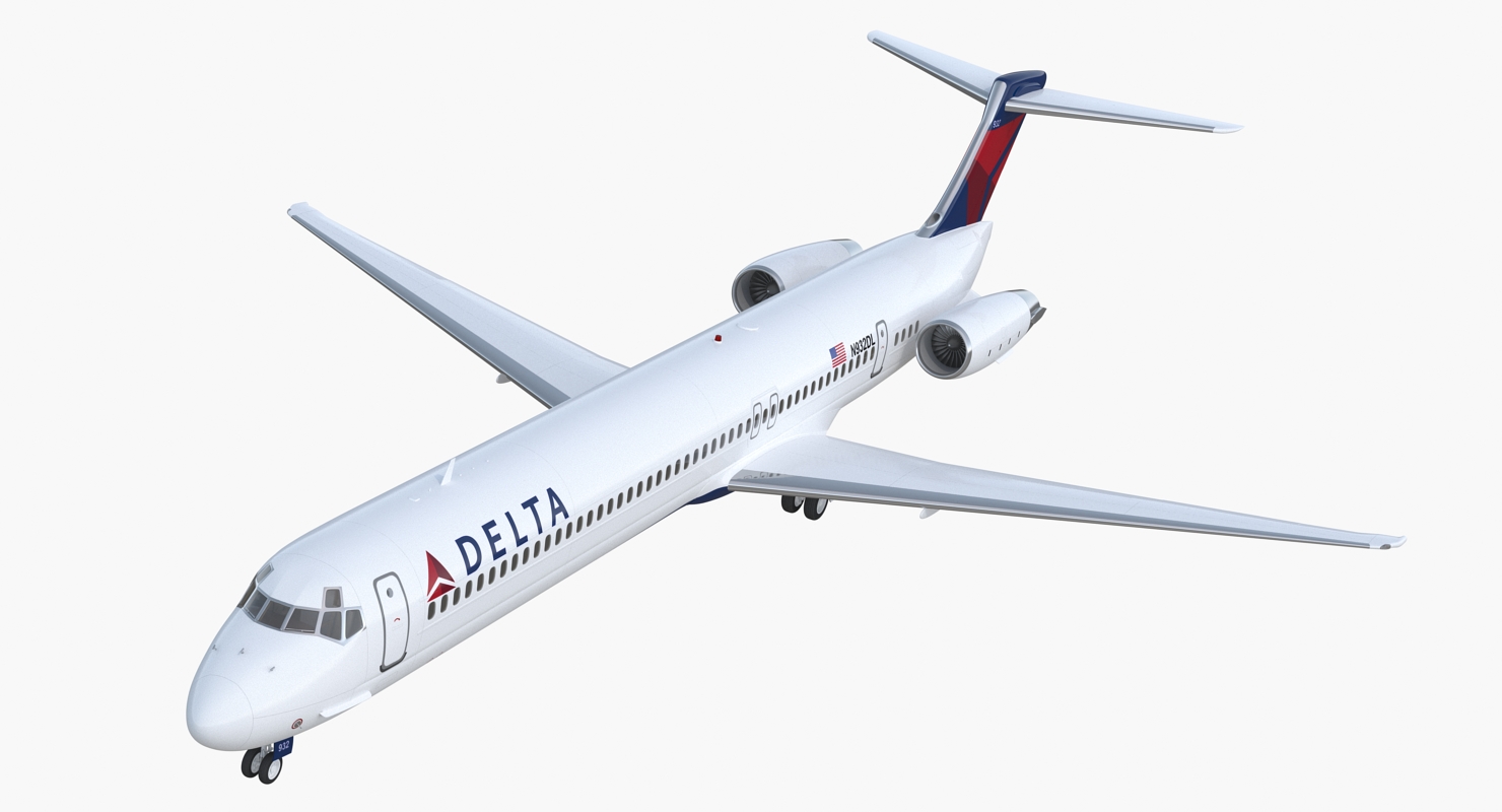 3D model McDonnell Douglas MD88 Delta Rigged
