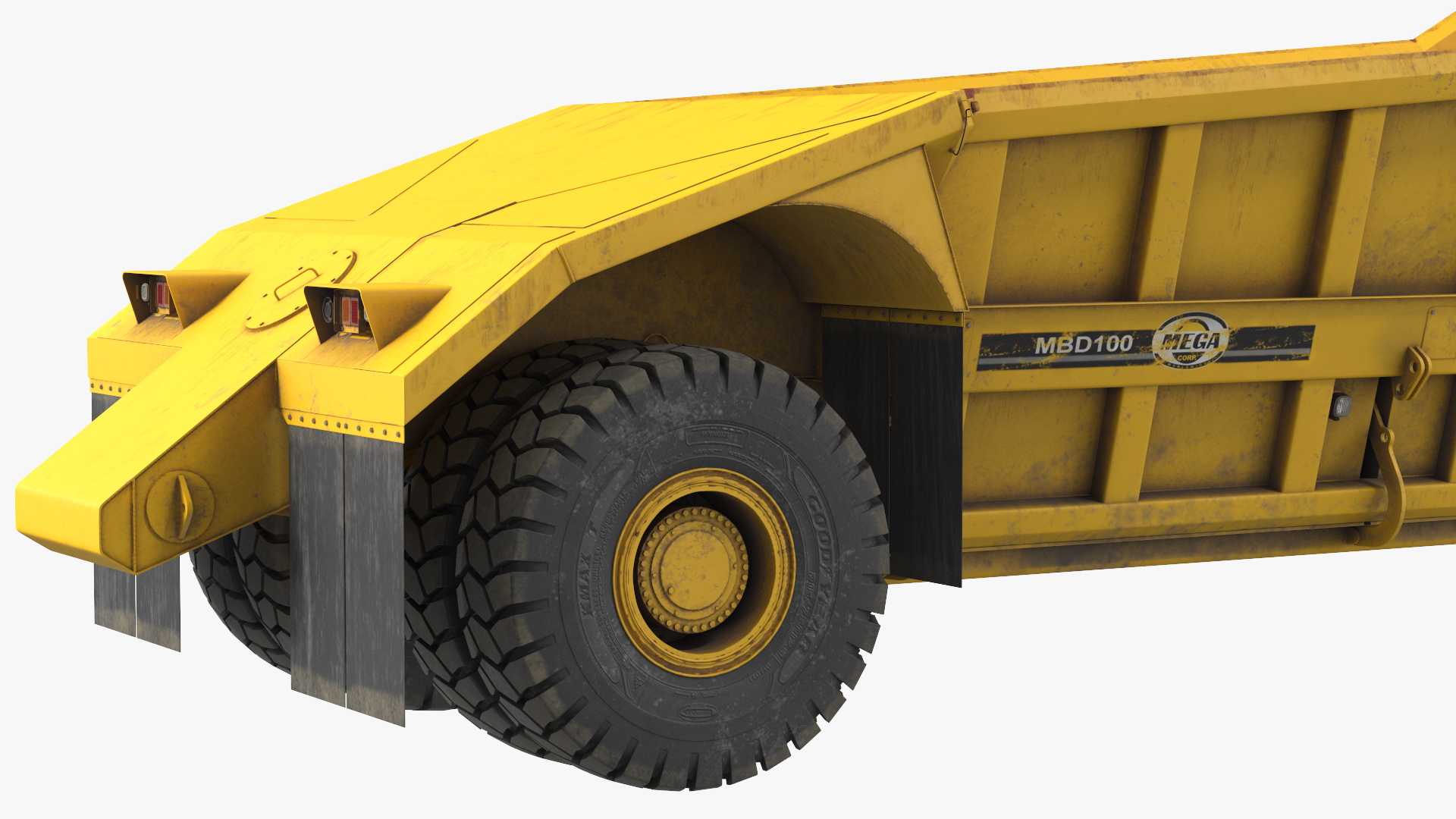 Mega Bottom Dump Trailer MBD100 Dirty 3D