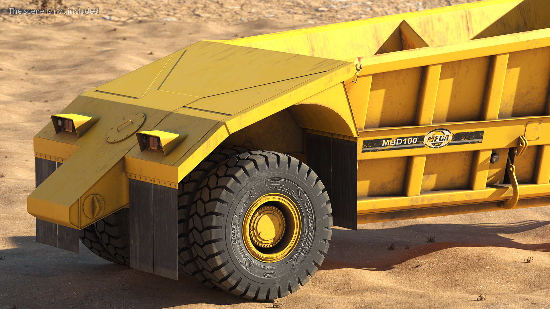 Mega Bottom Dump Trailer MBD100 Dirty 3D