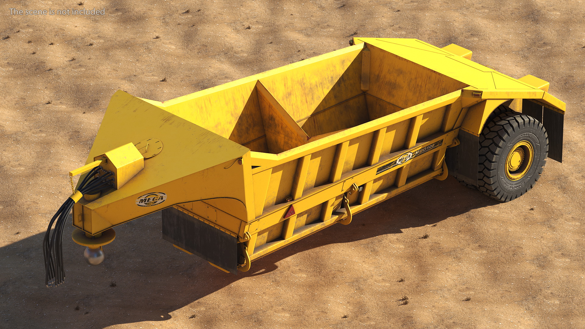 Mega Bottom Dump Trailer MBD100 Dirty 3D
