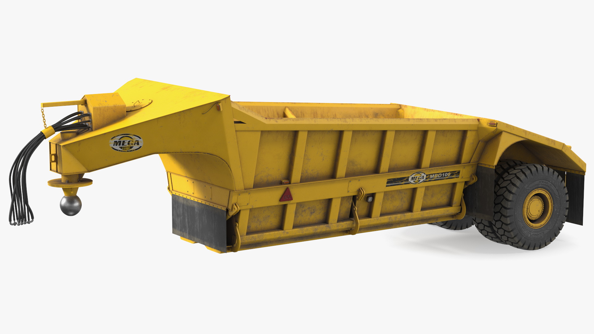 Mega Bottom Dump Trailer MBD100 Dirty 3D