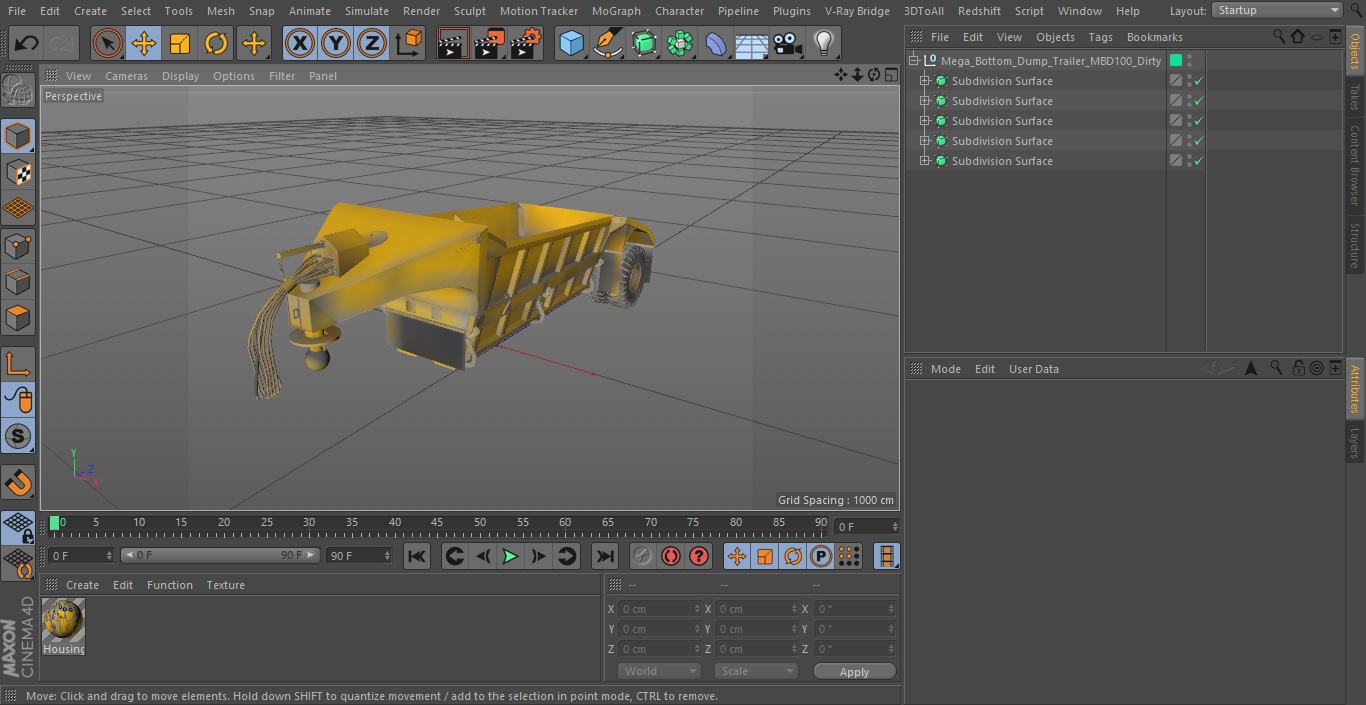 Mega Bottom Dump Trailer MBD100 Dirty 3D