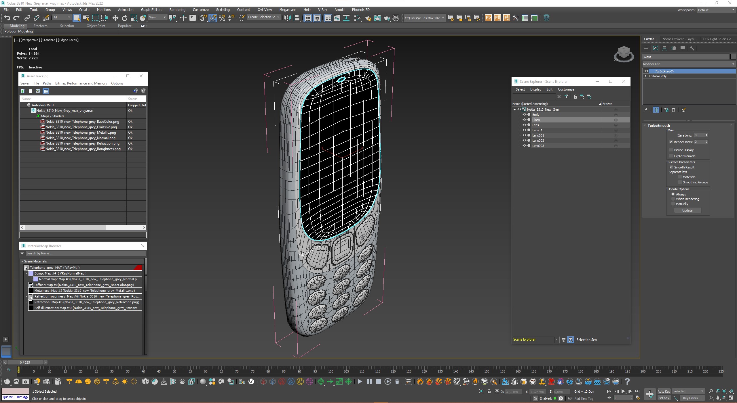Nokia 3310 New Grey 3D model
